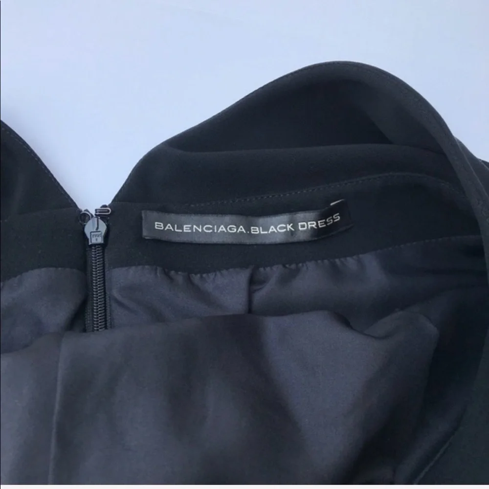 Balenciaga Black Dress LBD Cocktail Dress F36 - Picture 10 of 11